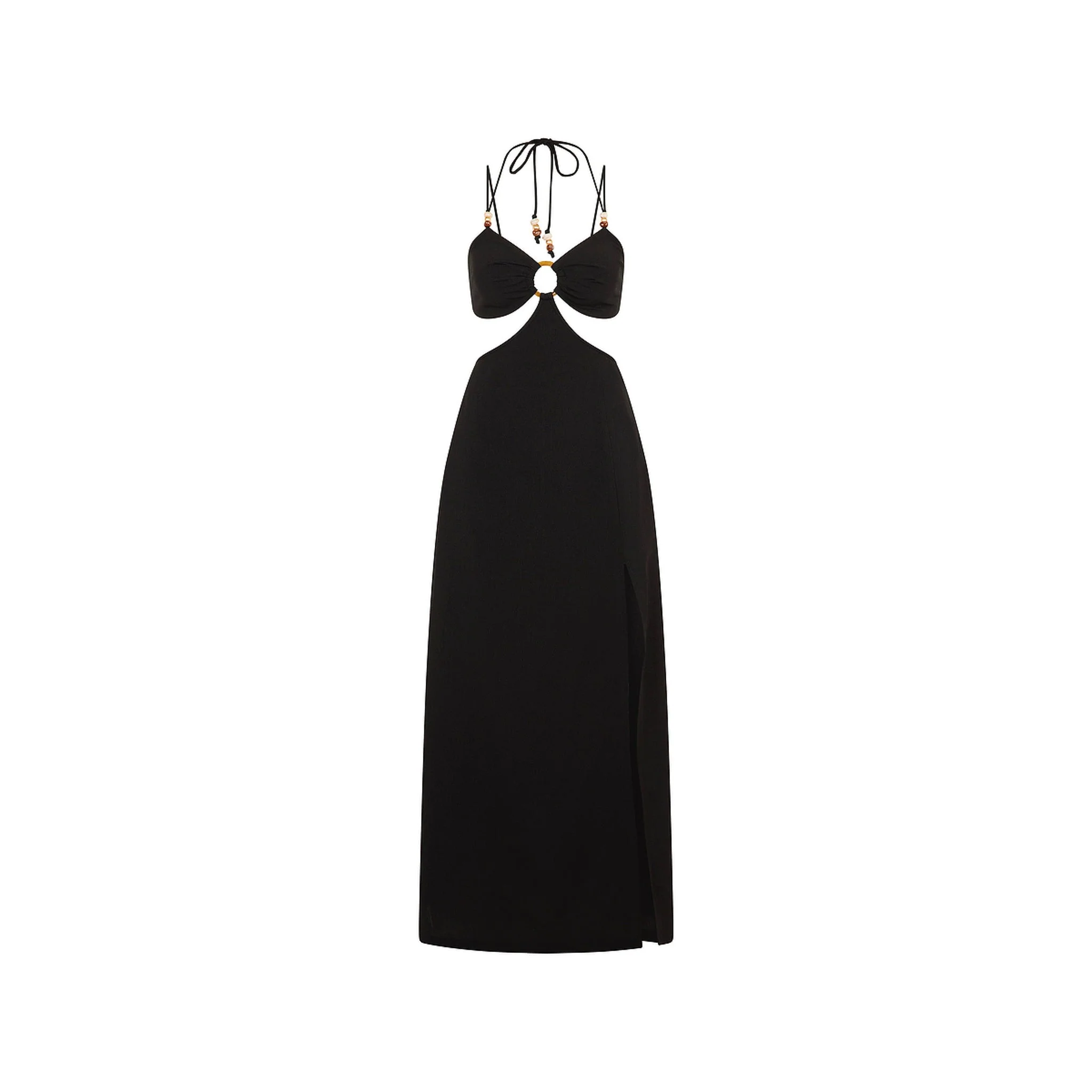 Beaded Cut Out Maxi Dress - Twilight Black