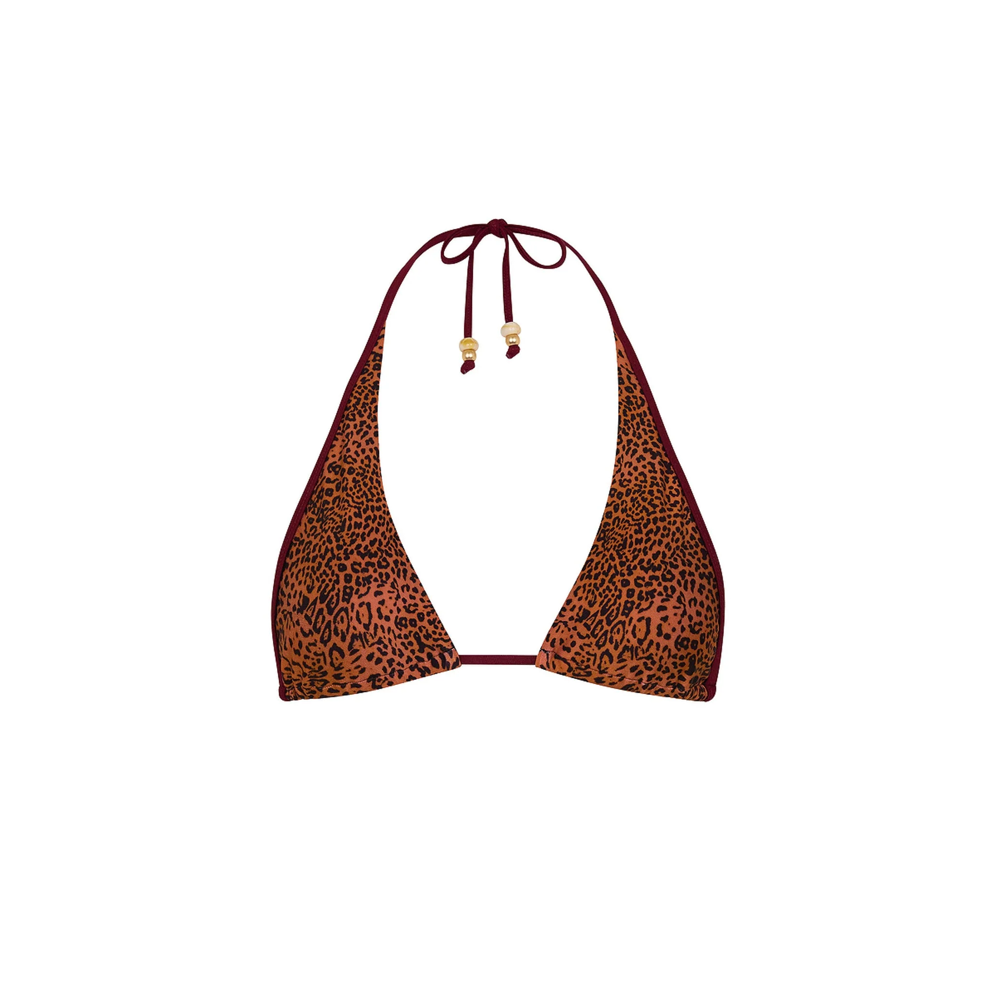 Bind Tie Halter Bikini Top - Wild Rose