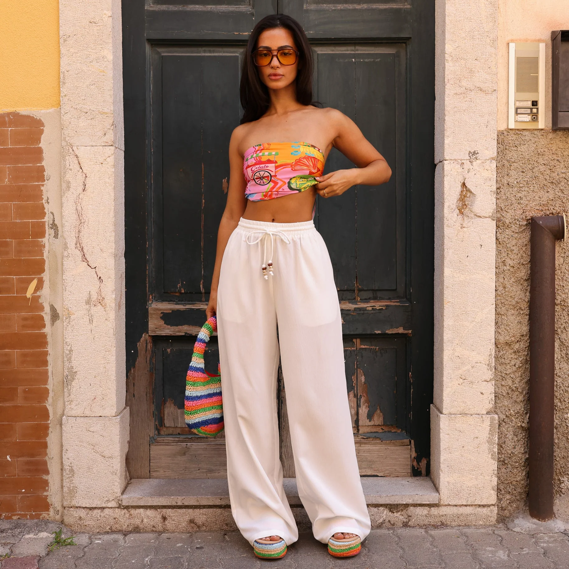 Drawstring Summer Pants - Whipped White - Image 2