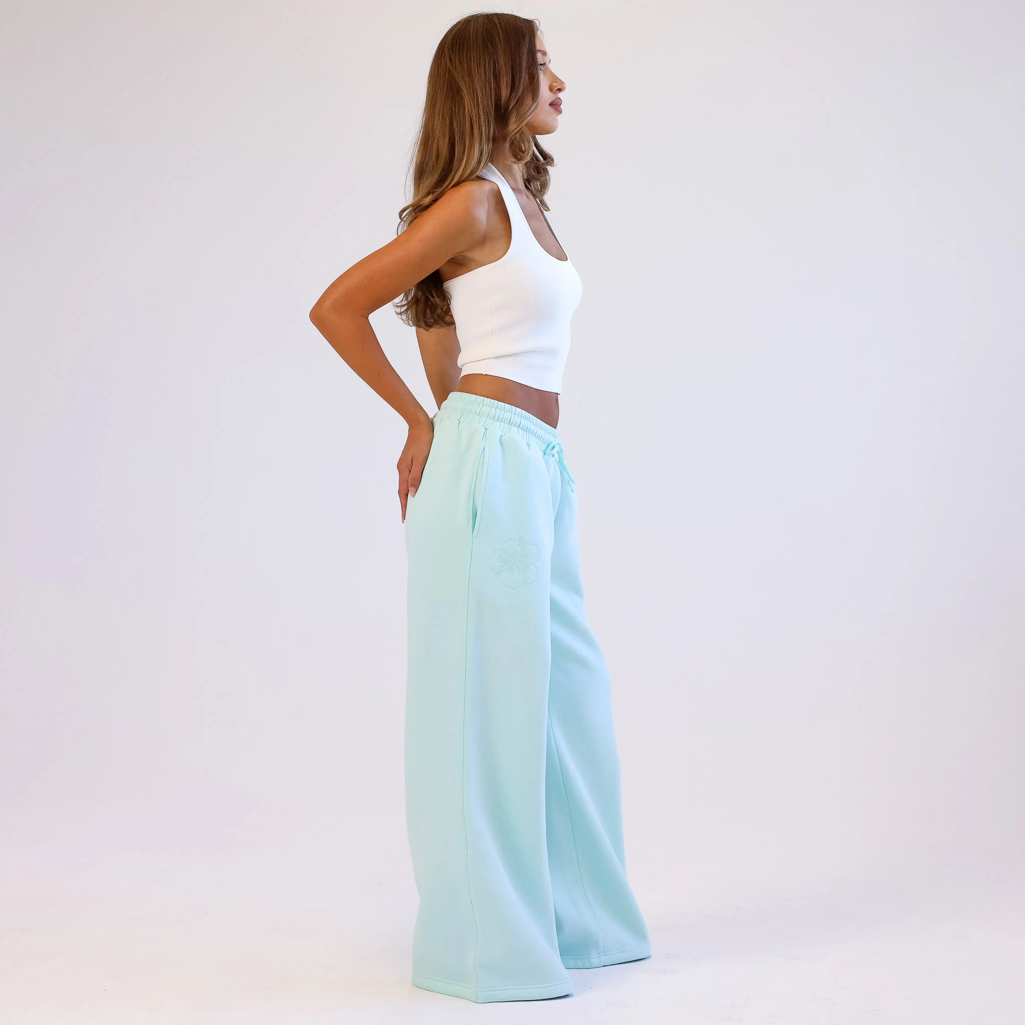 Embroidered Track Pants - Jelly Mint - Image 3