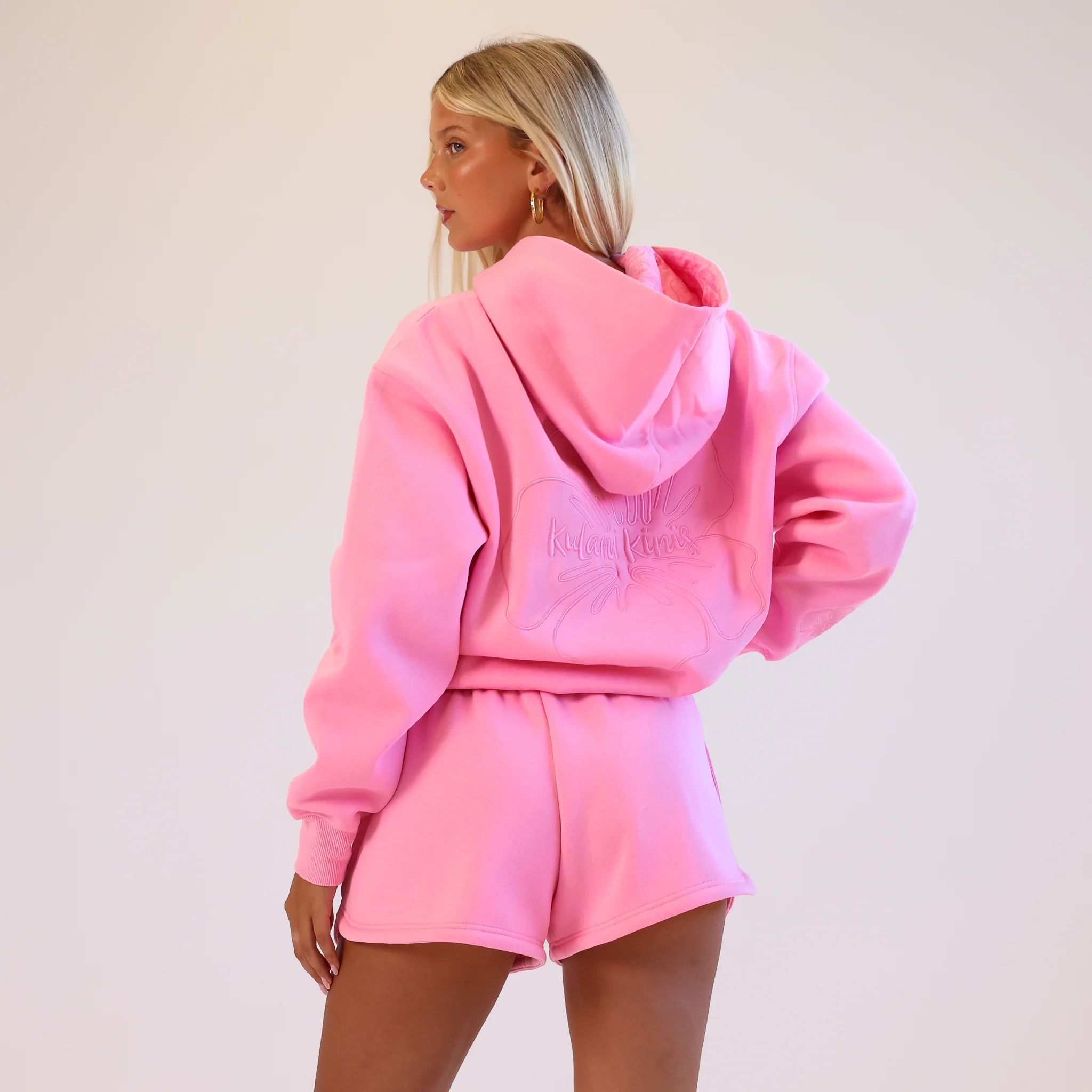 Embroidered Track Shorts - Powder Puff - Image 6