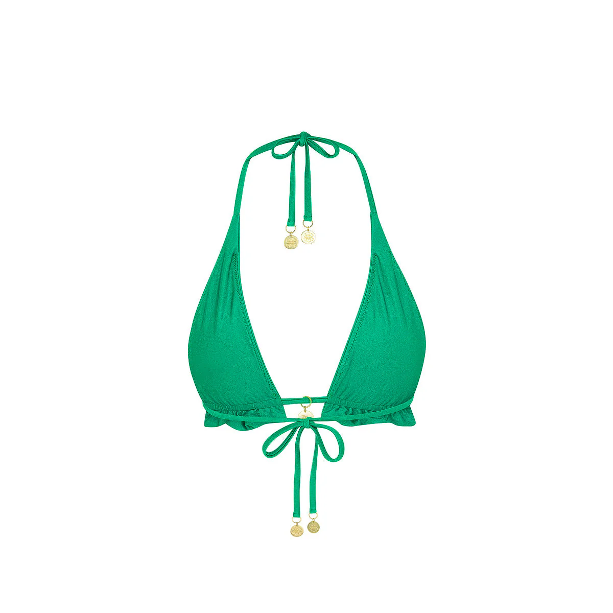 Frill Halter Bralette Bikini Top - Island Lush - Image 10