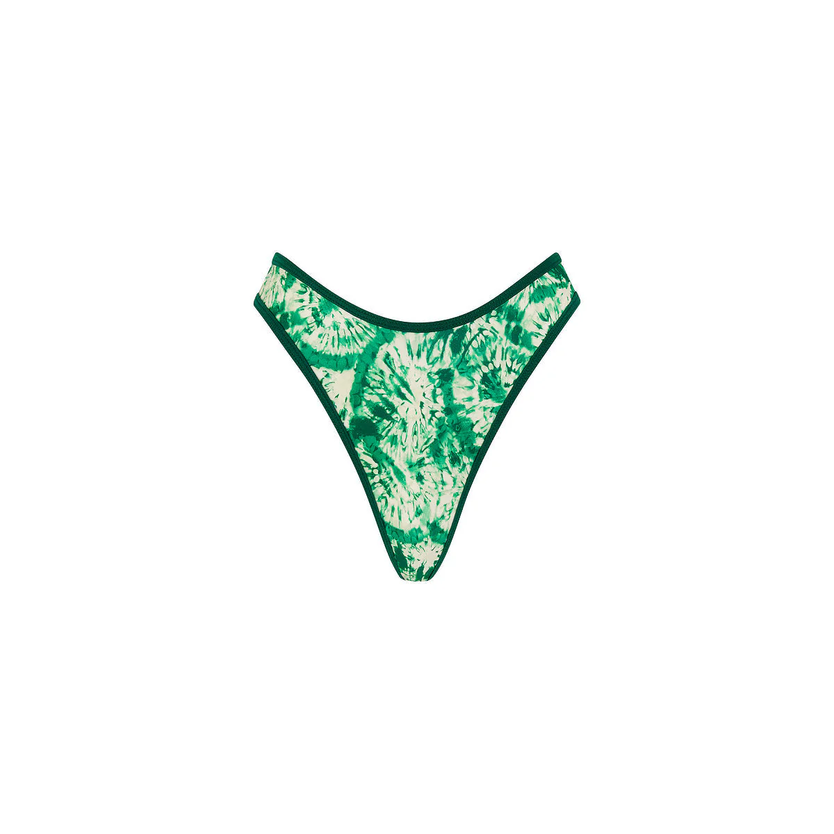 High Leg Thong Bikini Bottom - Emerald Tides