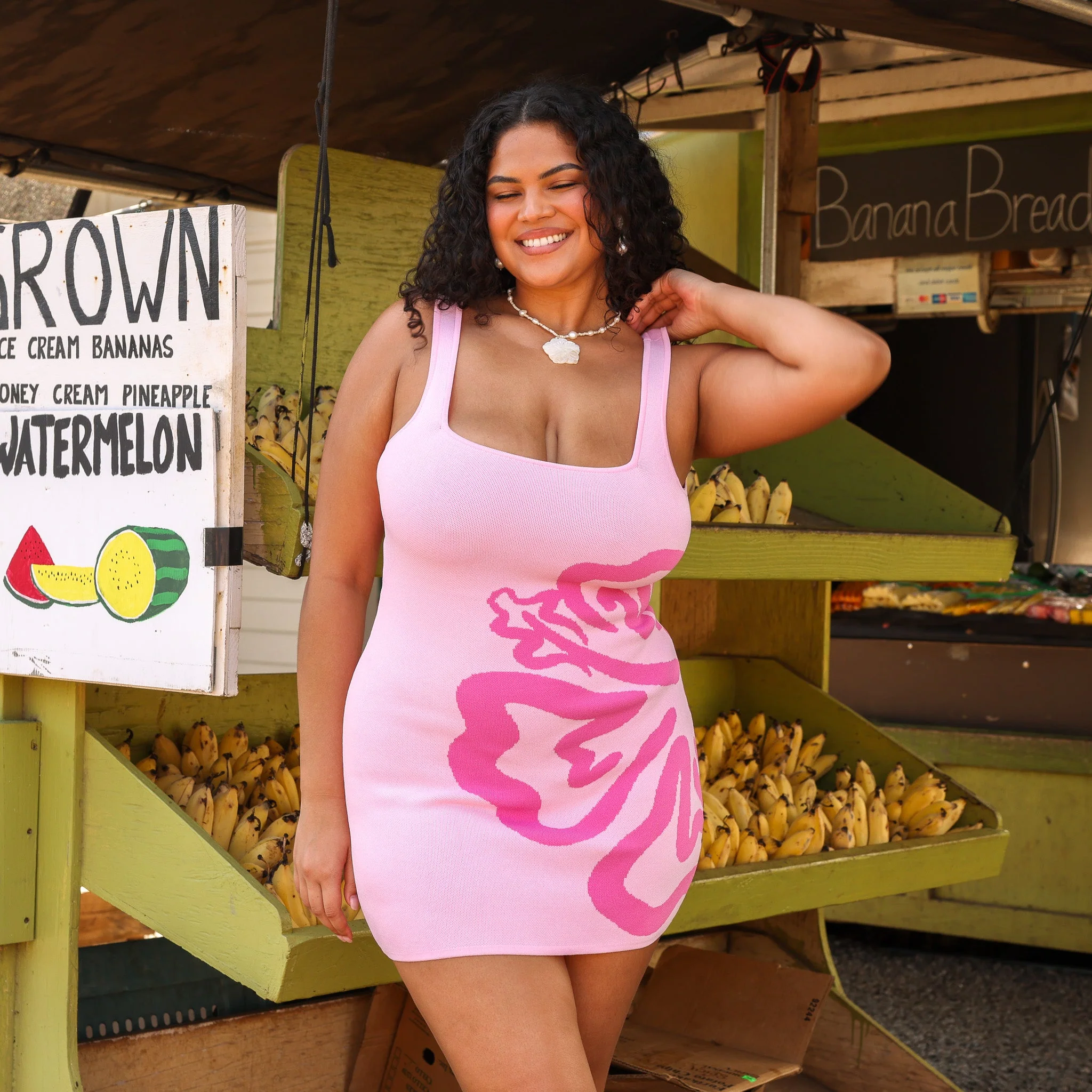 Knit Mini Dress - Island Bloom - Image 2