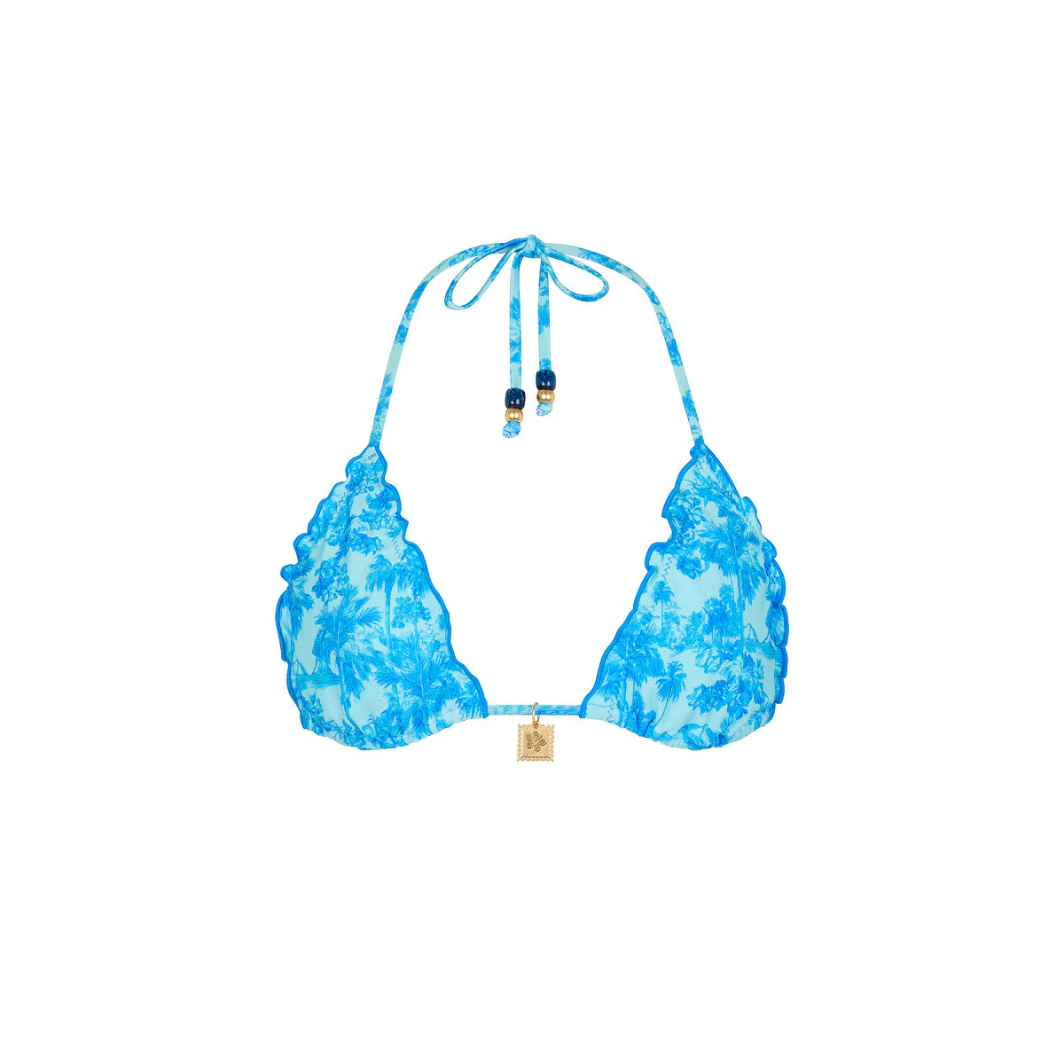 Lettuce Edge Bralette Bikini Top - Ocean Paradise