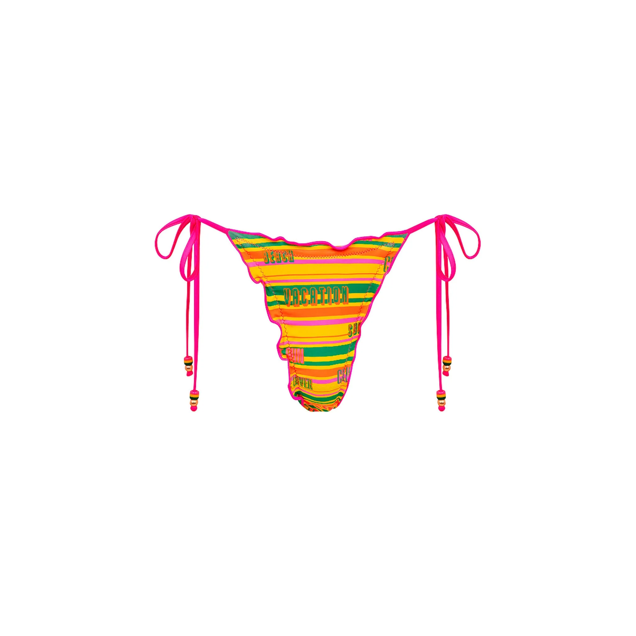 Lettuce Edge Thong Tie Bikini Bottom - Sunshine Lover