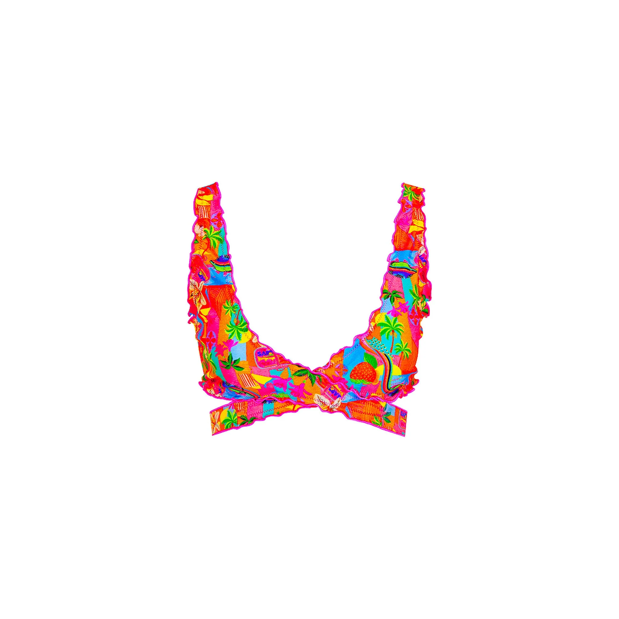 Lettuce Edge Wrap Bikini Top - Havana Haven