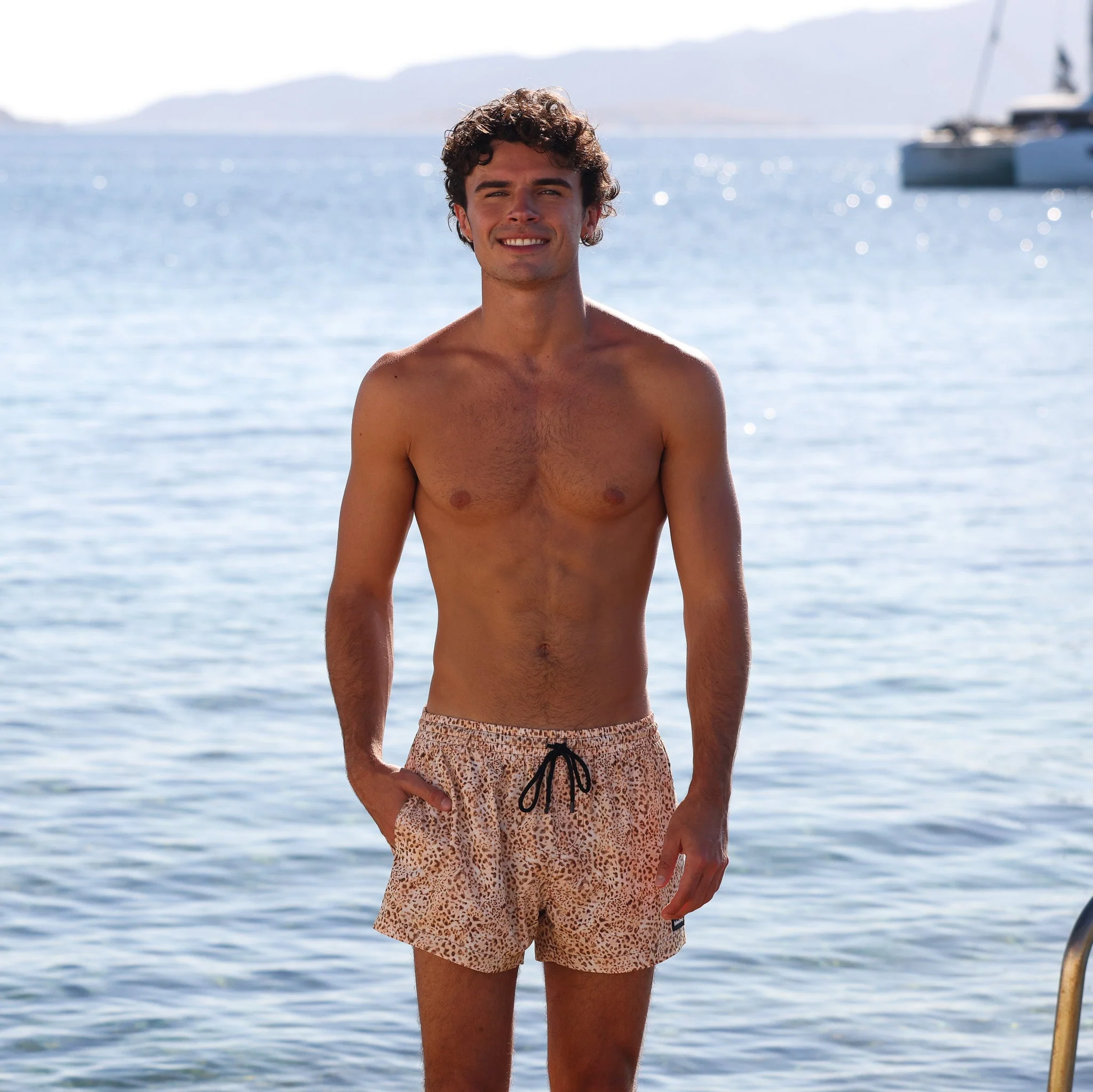 Men's 4" Stretch Swim Trunks - Wild Skies - Image 2