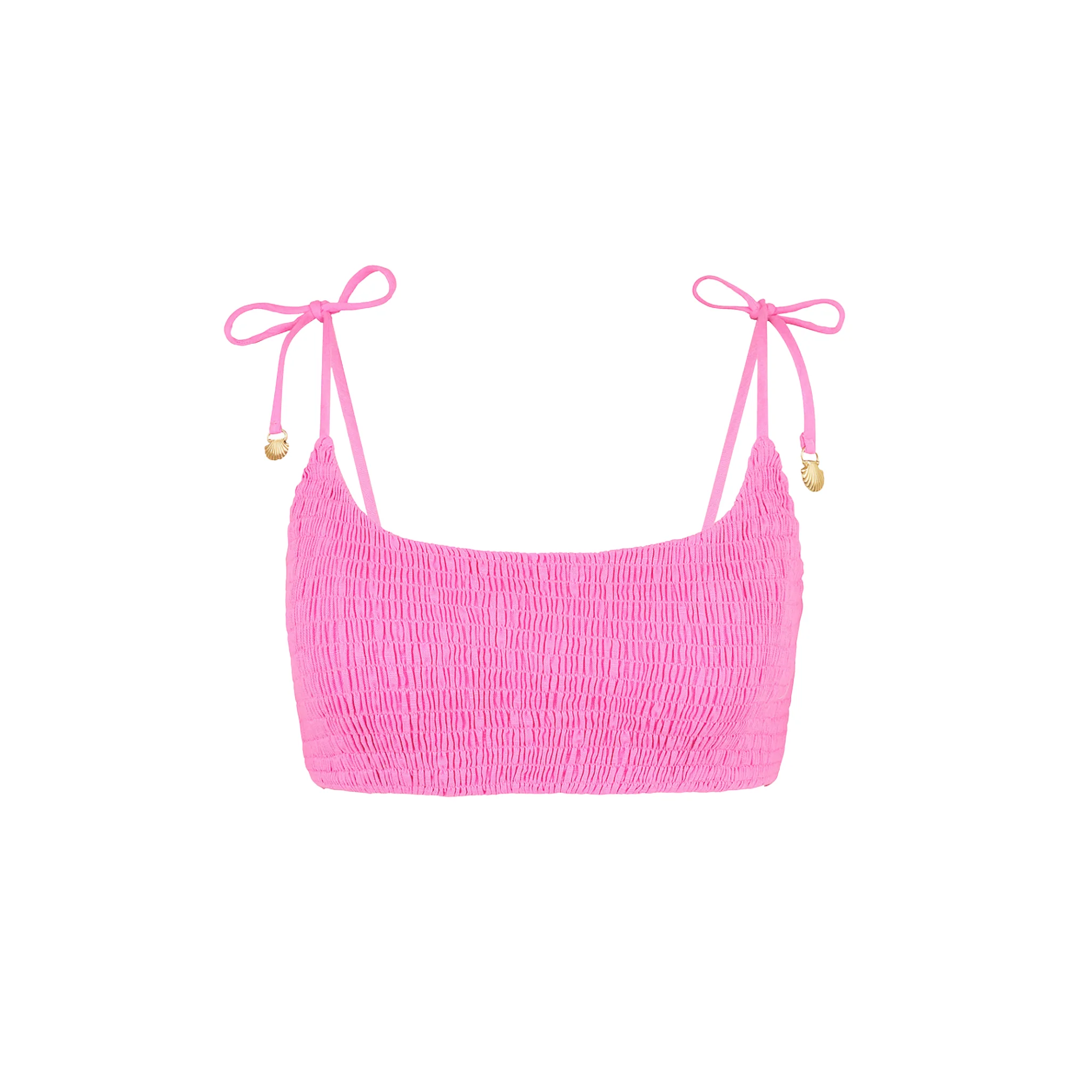 Simple Shirred Tie Crop - Island Rose