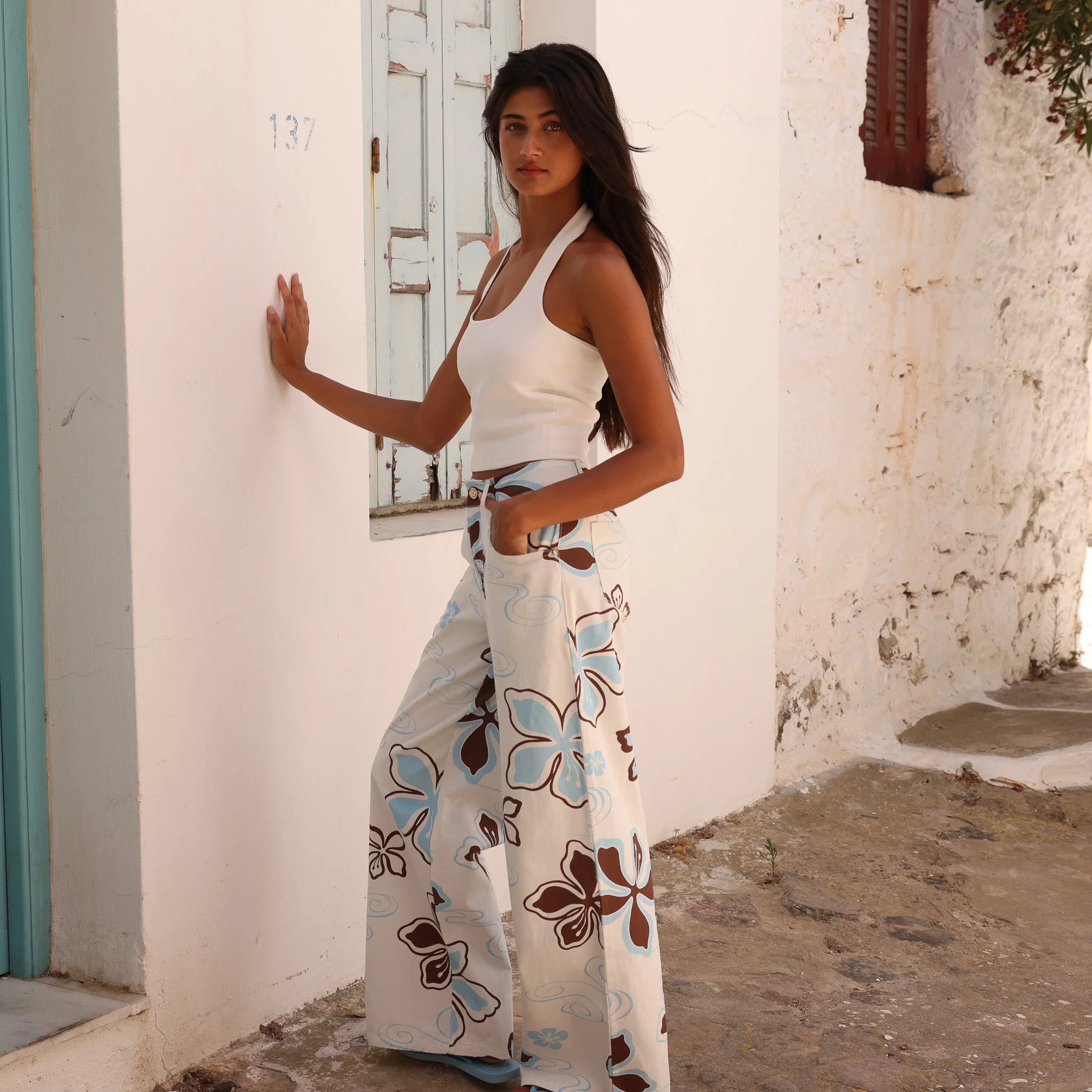 Straight Leg Printed Jean - Coco Lush - Image 9